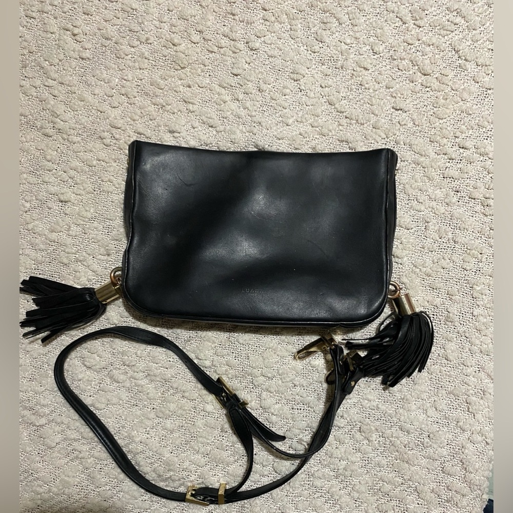 Luana  Purse Black Leather Made In Italy